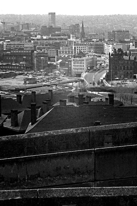 Sheffield cityscape from Park Hill flats, 1987