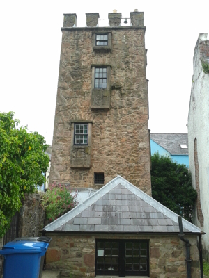 Curfew Tower, Cushendall, seen from the garden